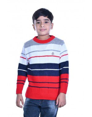 Boys Sweater strips design sweater red